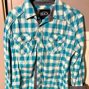 Buckle Black Long Sleeve Button Up